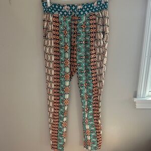 Gypsy 05 Teal and Orange Patterned Boho Pants